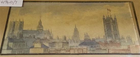 Unframed watercolour of Westminster